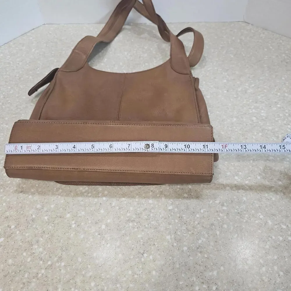 Fossil 75082 Brown Leather Crossbody Purse Bag Multi Organizer Zipper & Snap - Picture 7 of 14